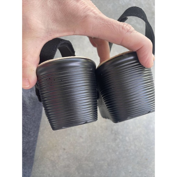 SKETCHERS Womens Memory Foam Wedge Heels Black Strap Suede Sandals Shoes 9.5 - Picture 11 of 12